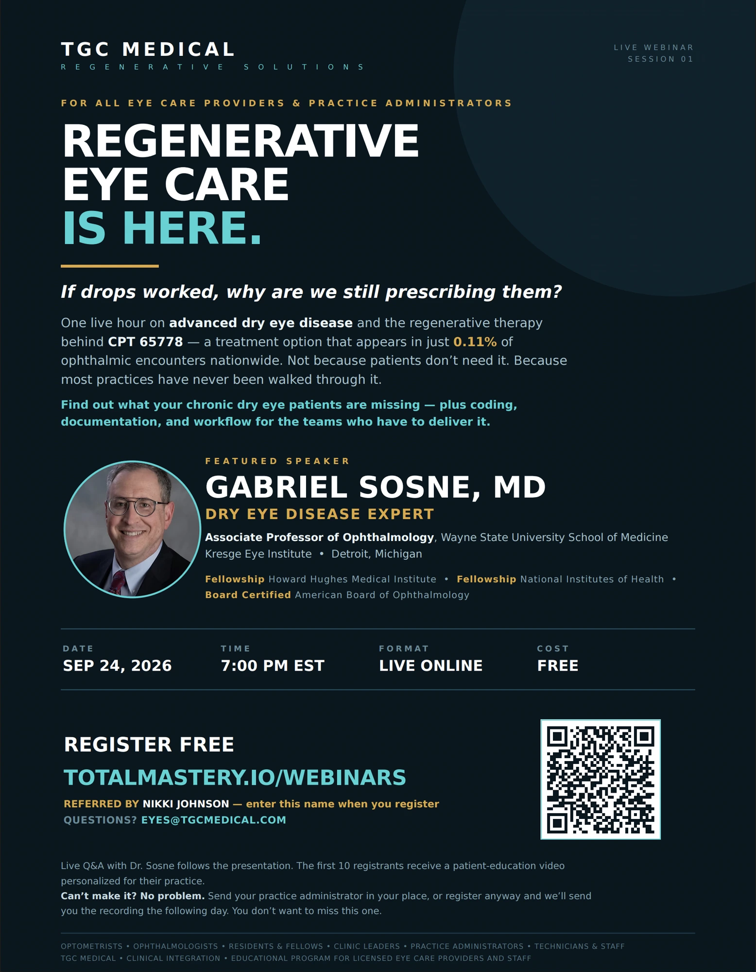 Regenerative Eye Care Is Here webinar invite